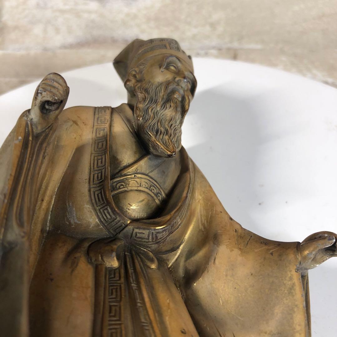 牧田秀雲作 七福神像 単品 純銀900 重量1.1kg 瑪瑙台座付き