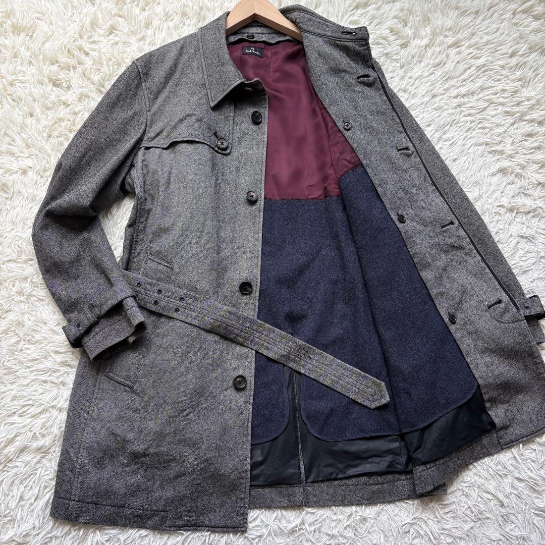美品✨ポールスミス トレンチコート 2way ライナー ベルト ツイード L2