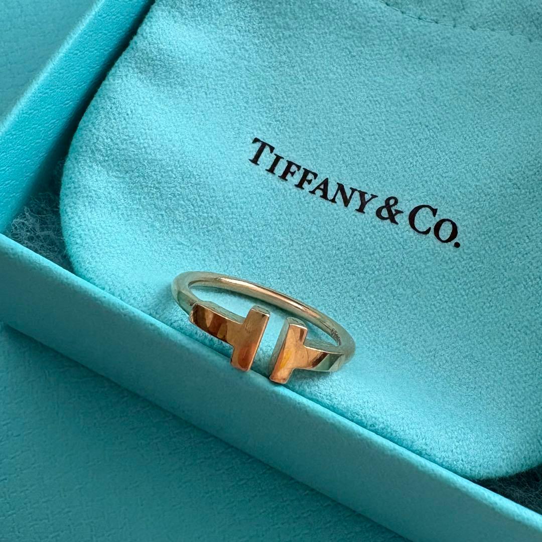 Tiffany & Co. Tワイヤーリング 8号 Au750 K18