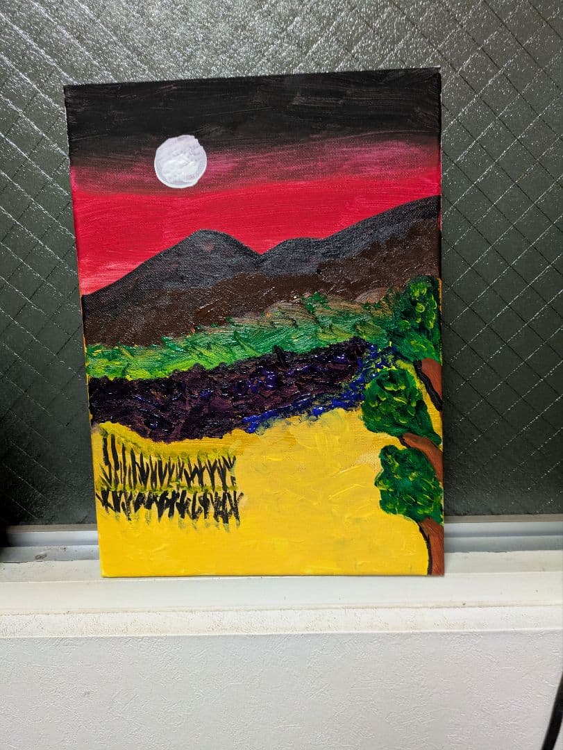 風景画 　うつろいの秋　アクリル　F4サイズ 一点物