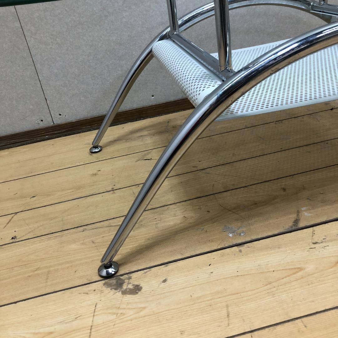 美品 送料無料 ガラス天 センターテーブル ローテーブル モダン250918