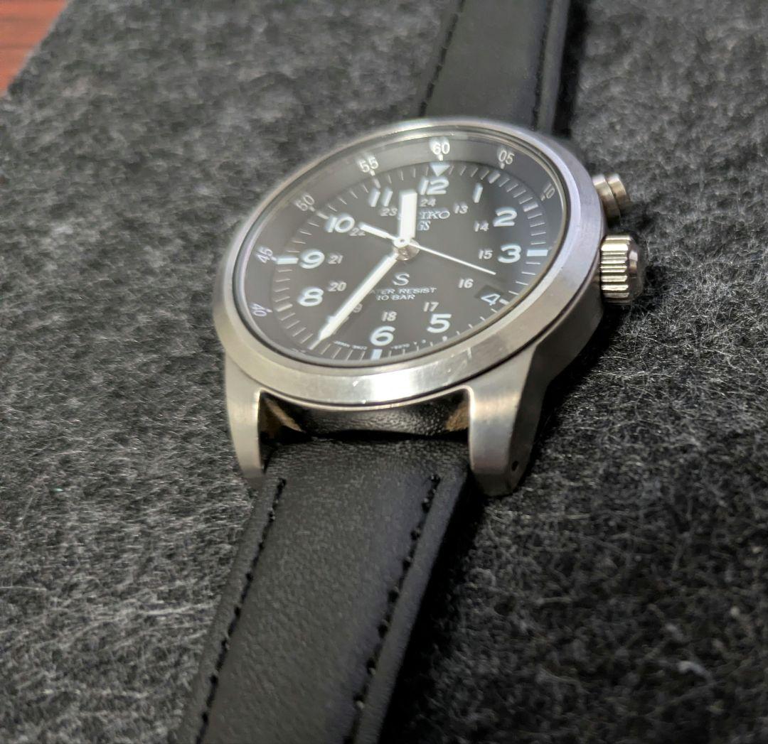 【希少】SEIKO SUS サス AGS ミリタリー文字盤　ブラック