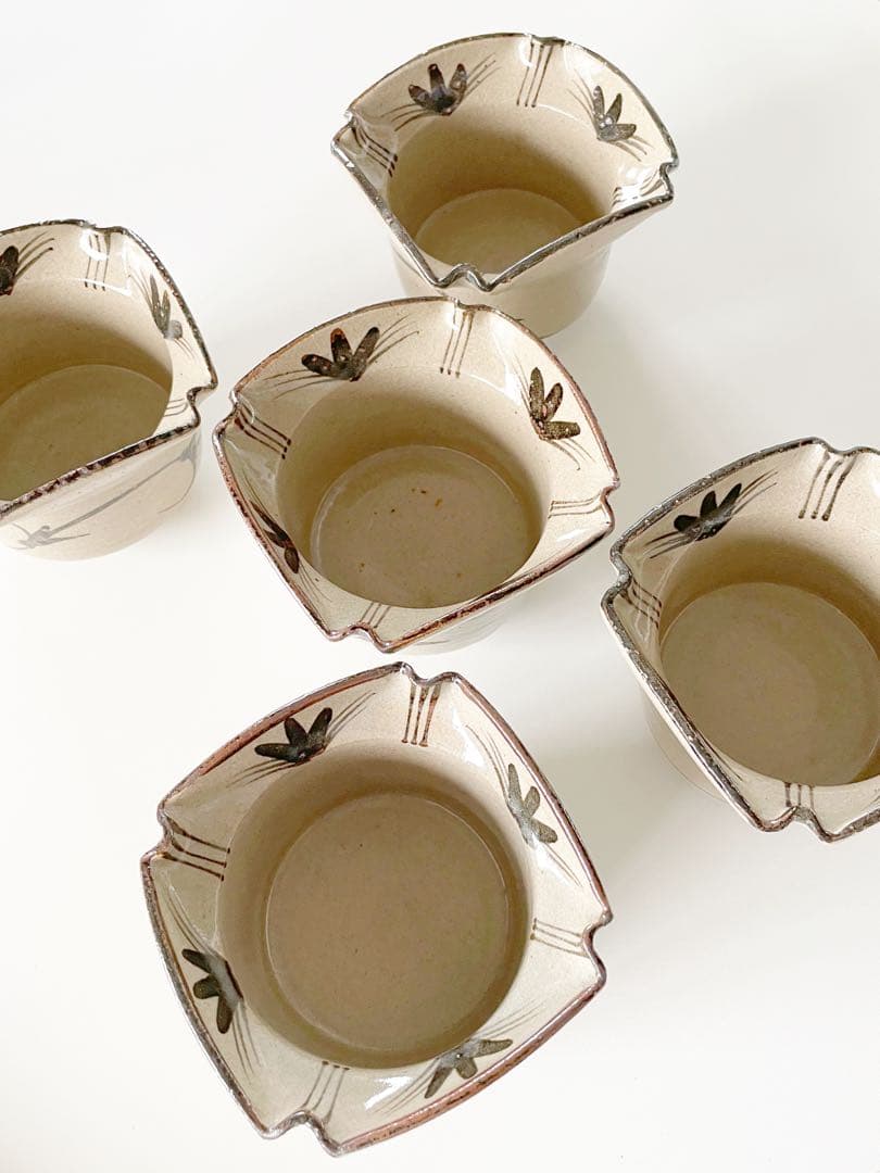 中里太郎右衛門12代目　向付５点セット　唐津焼　伝統工芸　茶道具　日本製