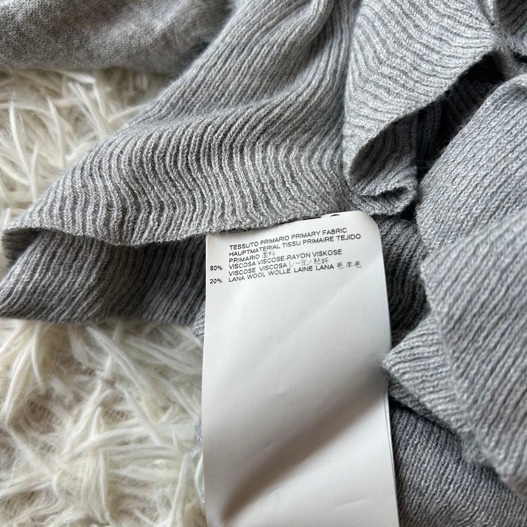 エムエムシックスメゾンマルジェラ MM6 アシンメトリーフリルニット　グレー　S