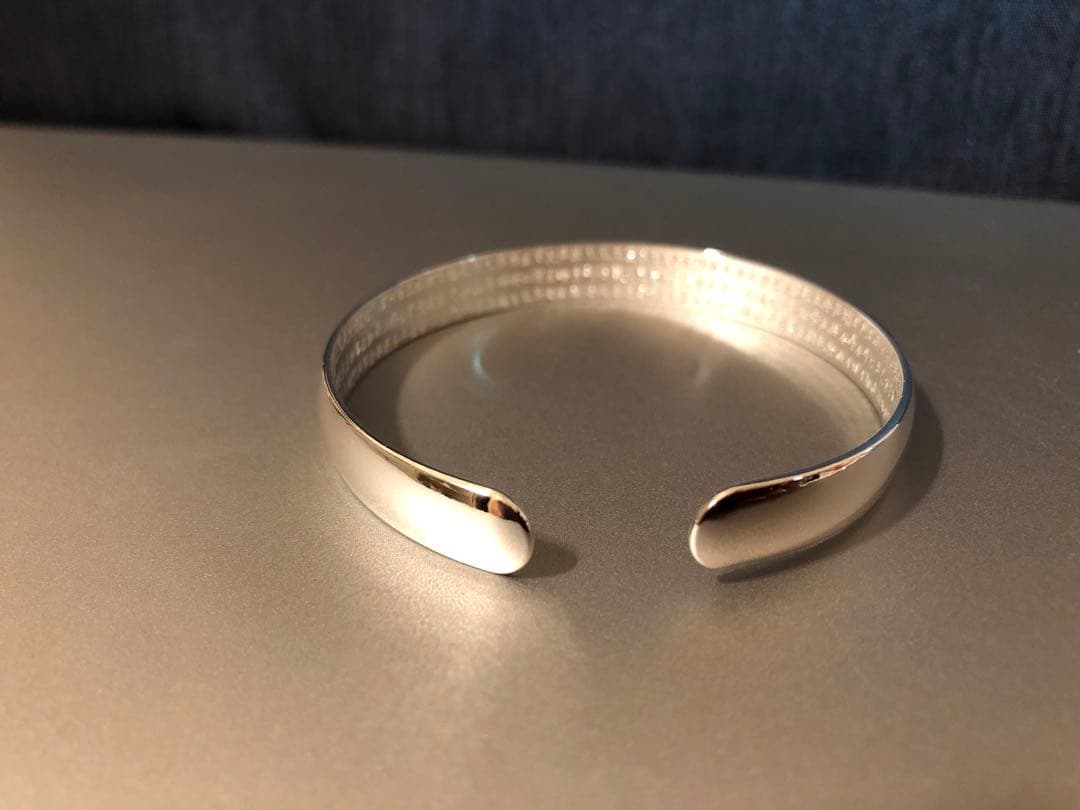 高純度'純銀(999刻印) ブレスレット＃「智慧」彫りの輪