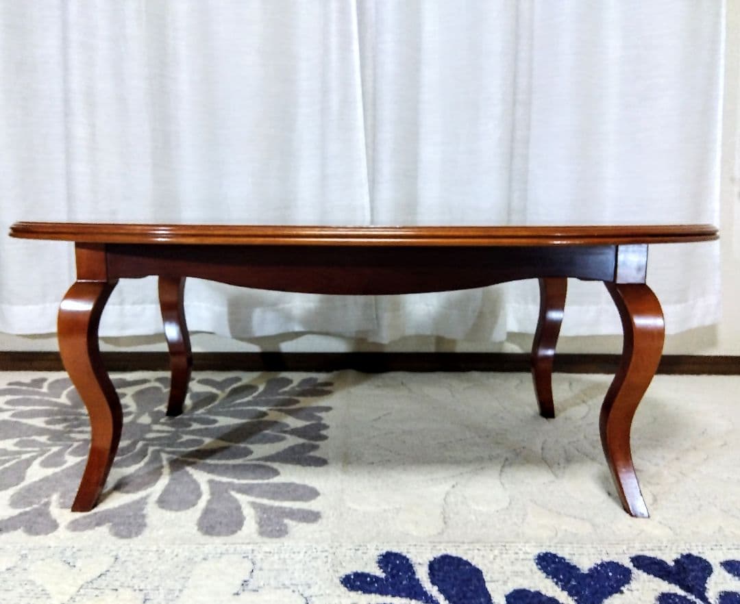 ◆猫脚•アンティーク◆ オーバルセンターテーブル ローテーブル　カフェテーブル