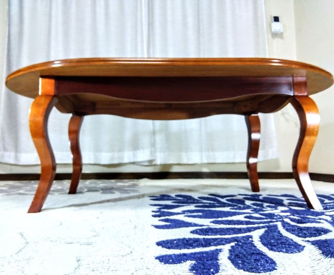 ◆猫脚•アンティーク◆ オーバルセンターテーブル ローテーブル　カフェテーブル