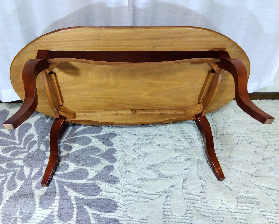 ◆猫脚•アンティーク◆ オーバルセンターテーブル ローテーブル　カフェテーブル