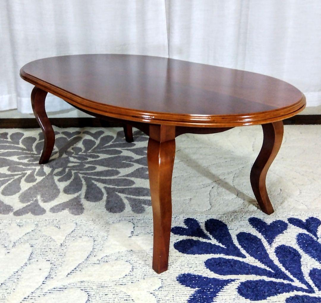 ◆猫脚•アンティーク◆ オーバルセンターテーブル ローテーブル　カフェテーブル