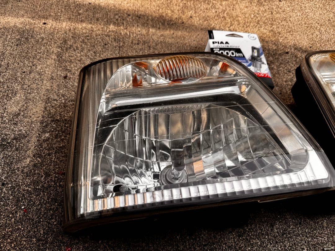 サンバー TV2 最終型 ヘッドライト左右とLEDバルブ サイドウィンカー外品付