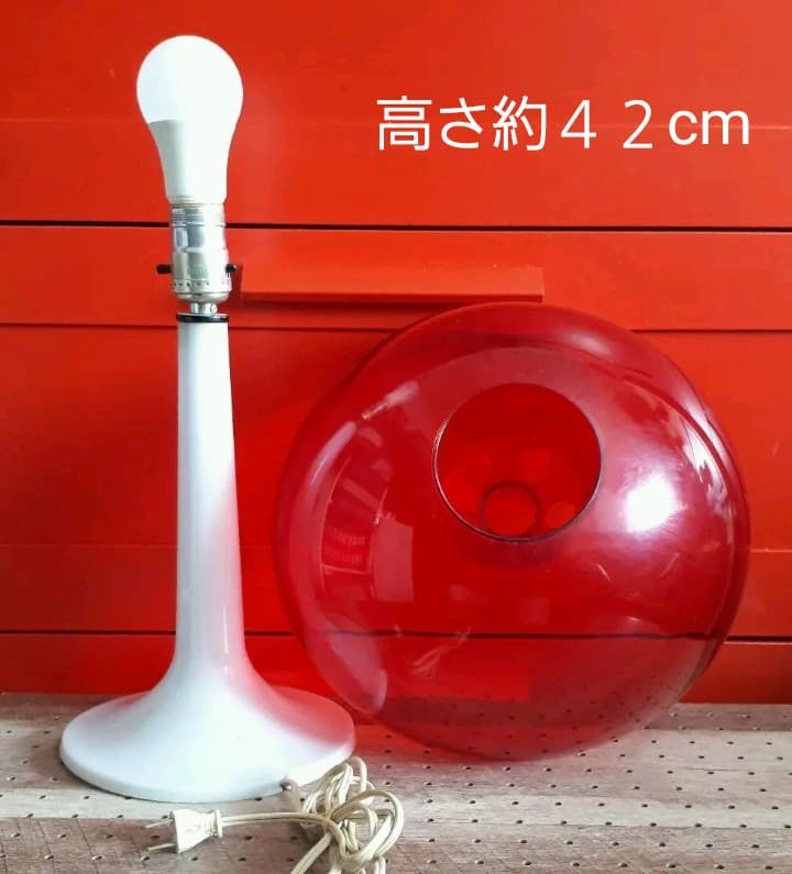 米国ビンテージレビトン ミッドセンチュリー レッドマッシュルーム テーブルランプ