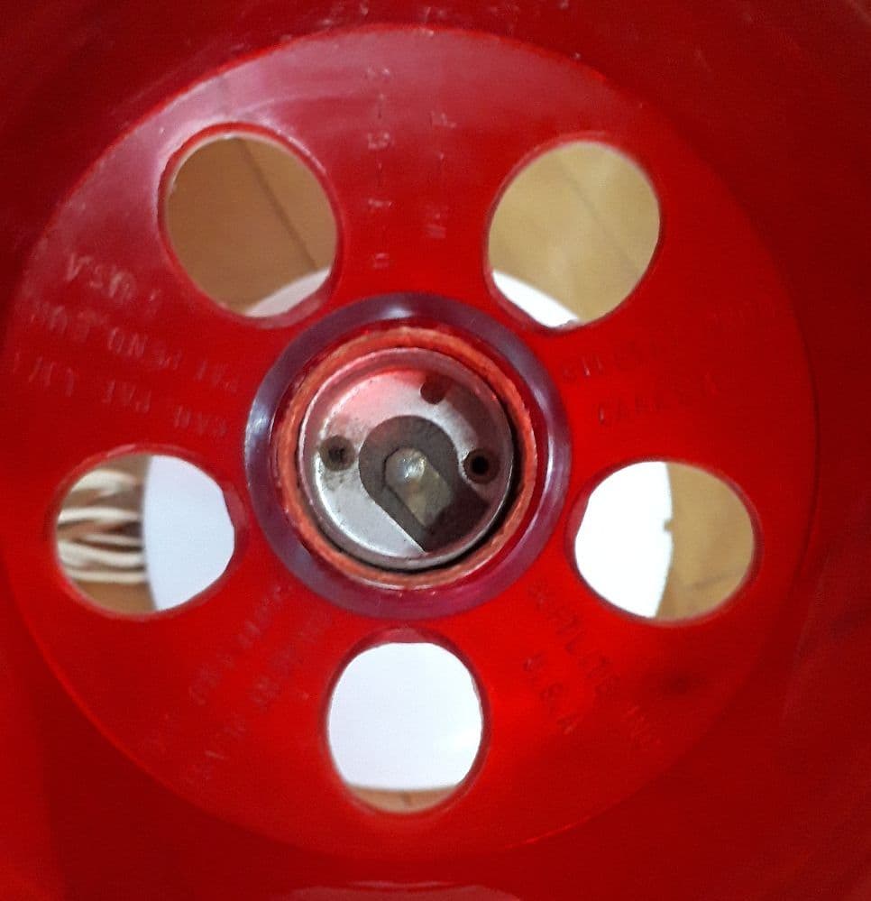 米国ビンテージレビトン ミッドセンチュリー レッドマッシュルーム テーブルランプ