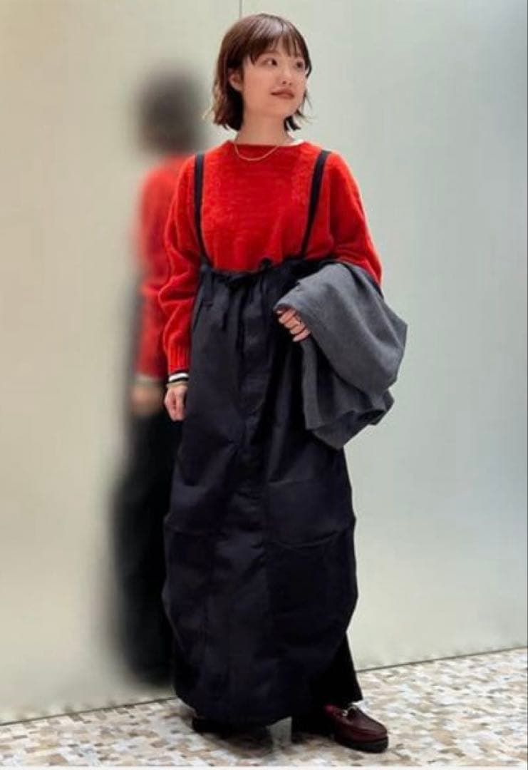 beams boy アーミー オーバーパンツ アレンジ ワンピース ブラック