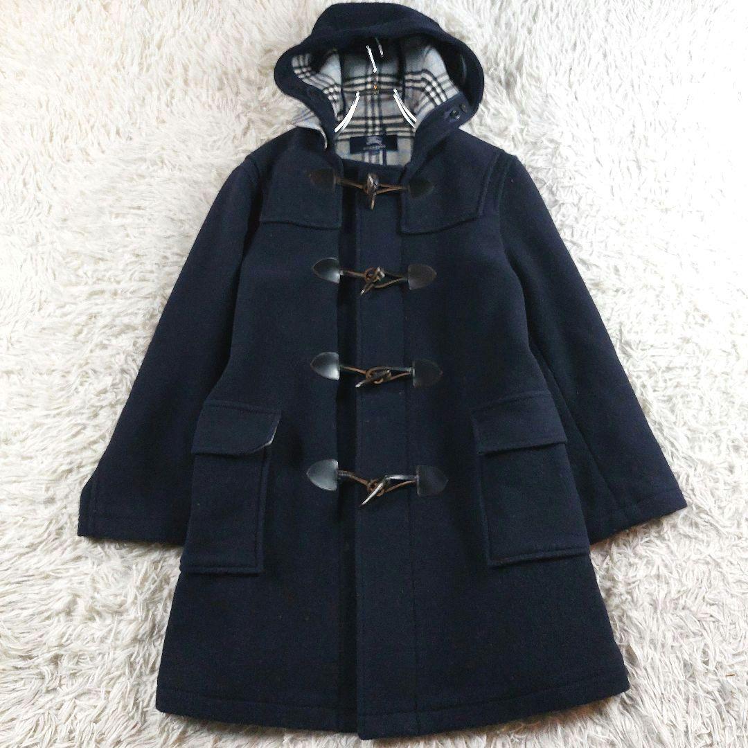 バーバリー ロンドン ノバチェック ロング丈 ダッフルコート 160A ネイビー