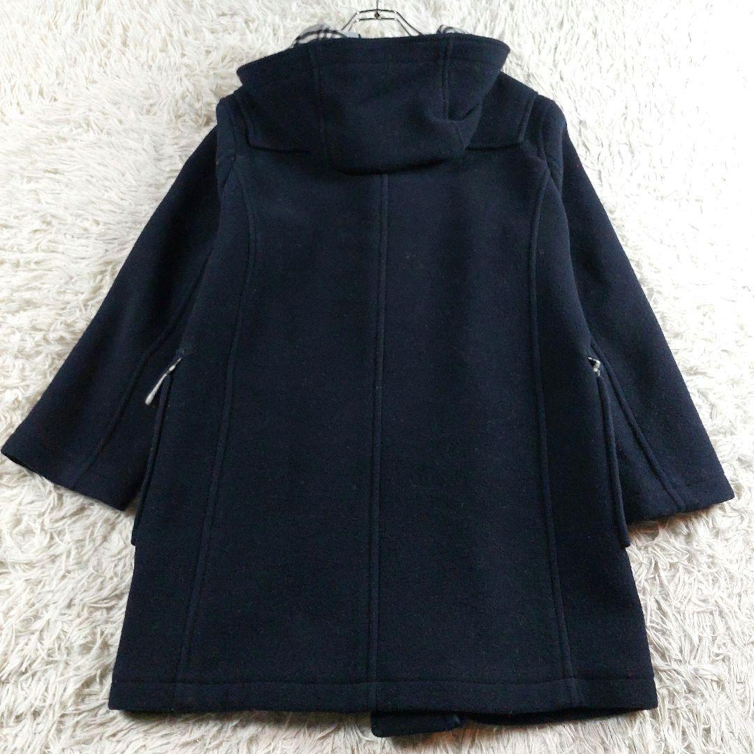 バーバリー ロンドン ノバチェック ロング丈 ダッフルコート 160A ネイビー