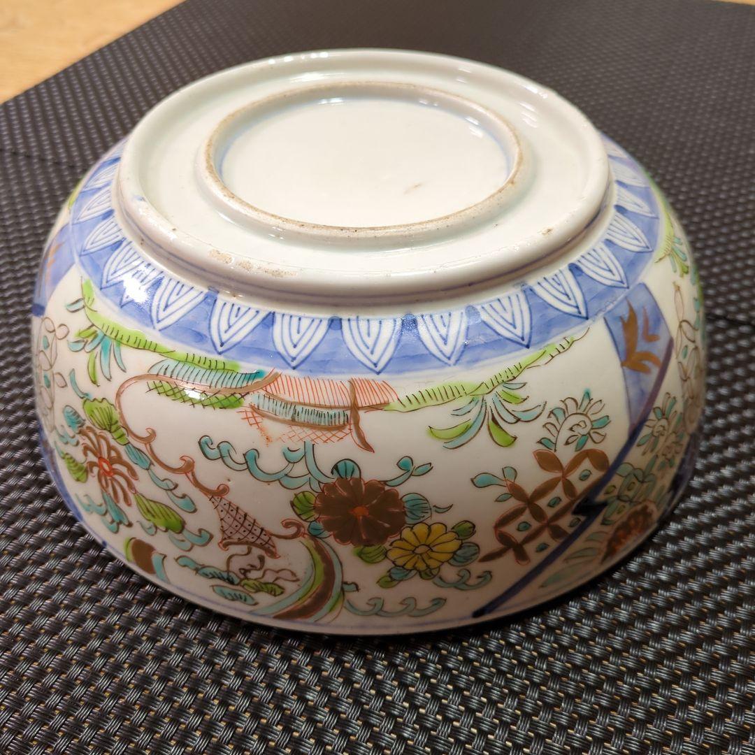 古伊万里 色絵 三つ鉢 菊 七宝 鉢