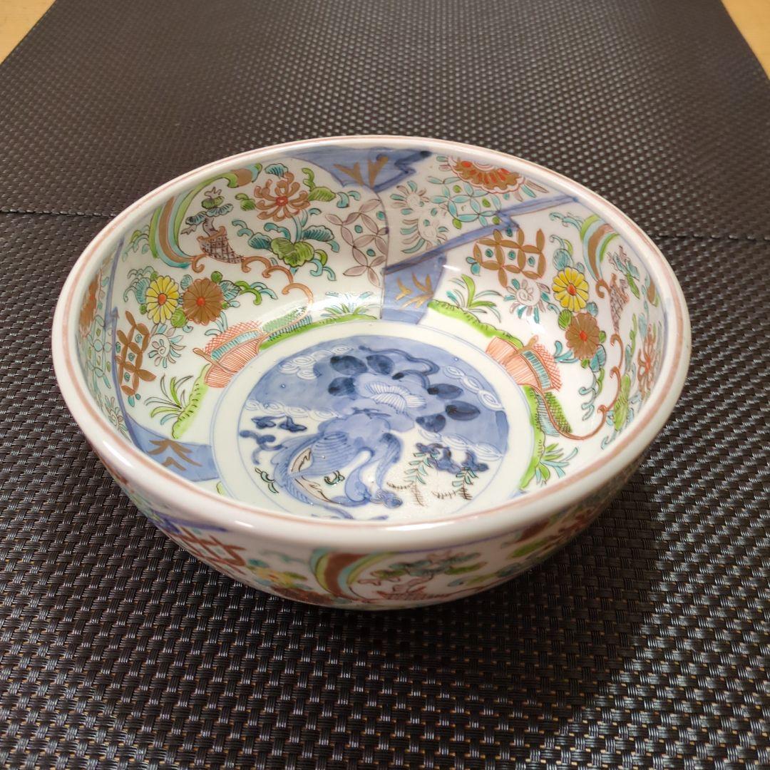 古伊万里 色絵 三つ鉢 菊 七宝 鉢