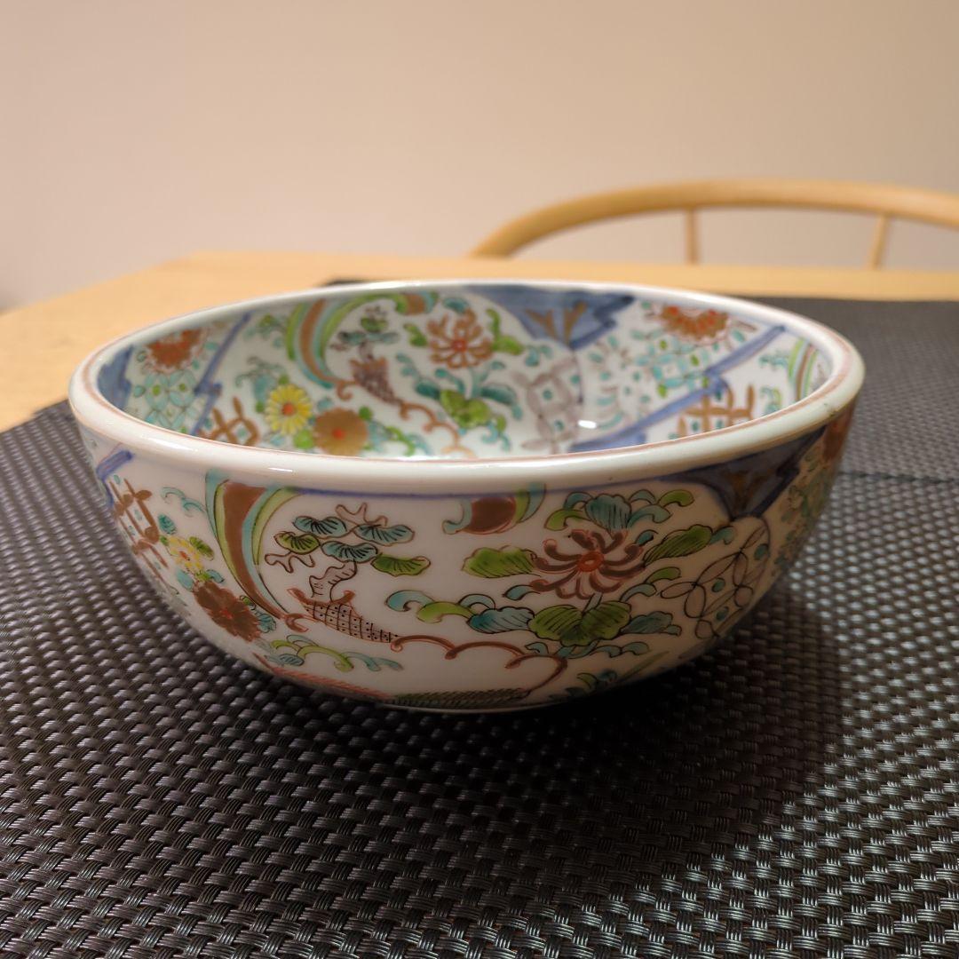 古伊万里 色絵 三つ鉢 菊 七宝 鉢