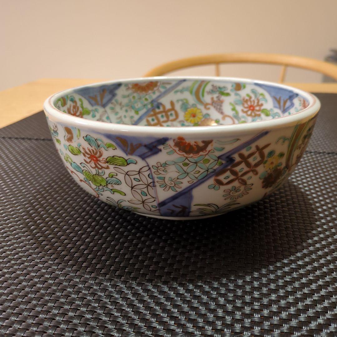 古伊万里 色絵 三つ鉢 菊 七宝 鉢