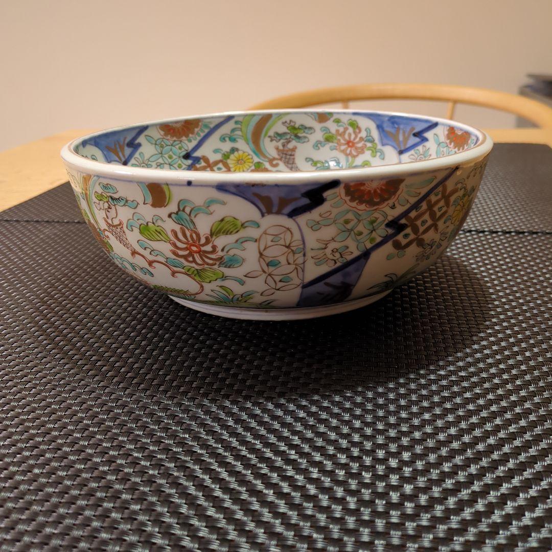 古伊万里 色絵 三つ鉢 菊 七宝 鉢