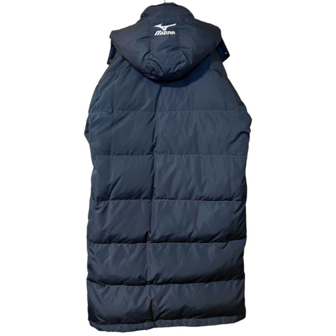 【美品】ミズノ　ロングダウンコート　ベンチコート　肉厚　フーディ　グレー　M