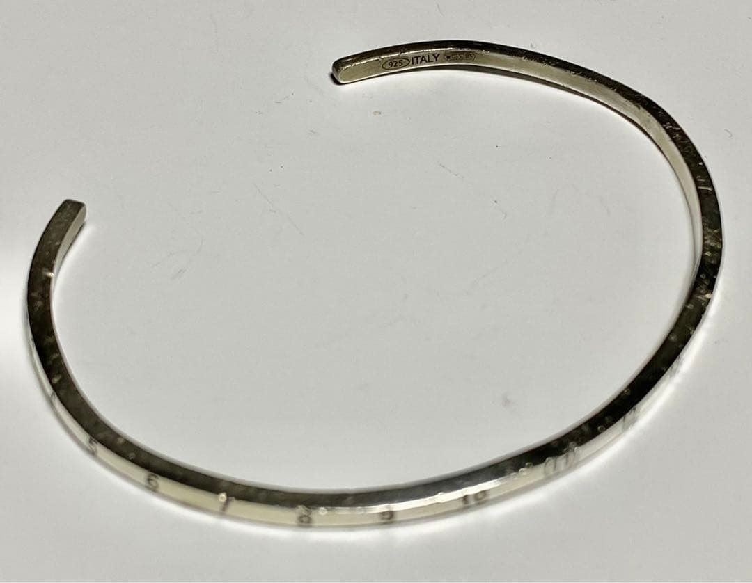 メンズシルバー バングル イタリア製 サイズ調整可能