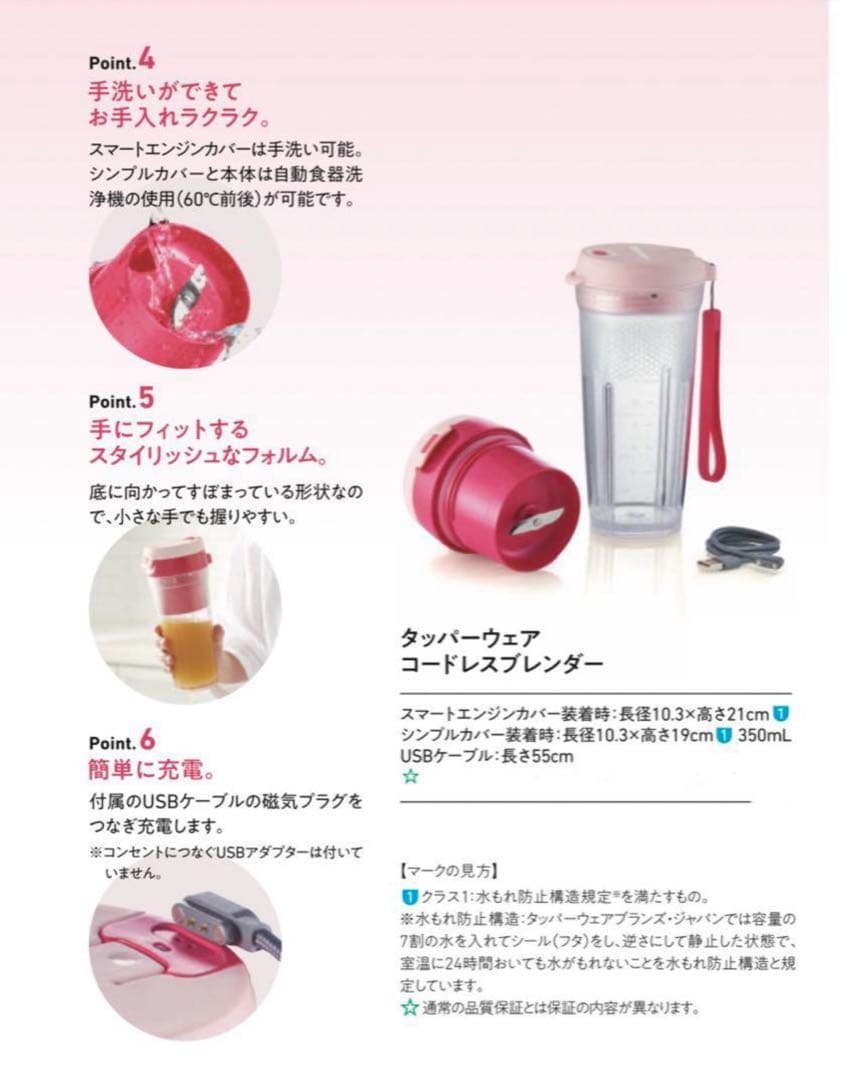 【新品未使用】タッパーウェア コードレスブレンダー