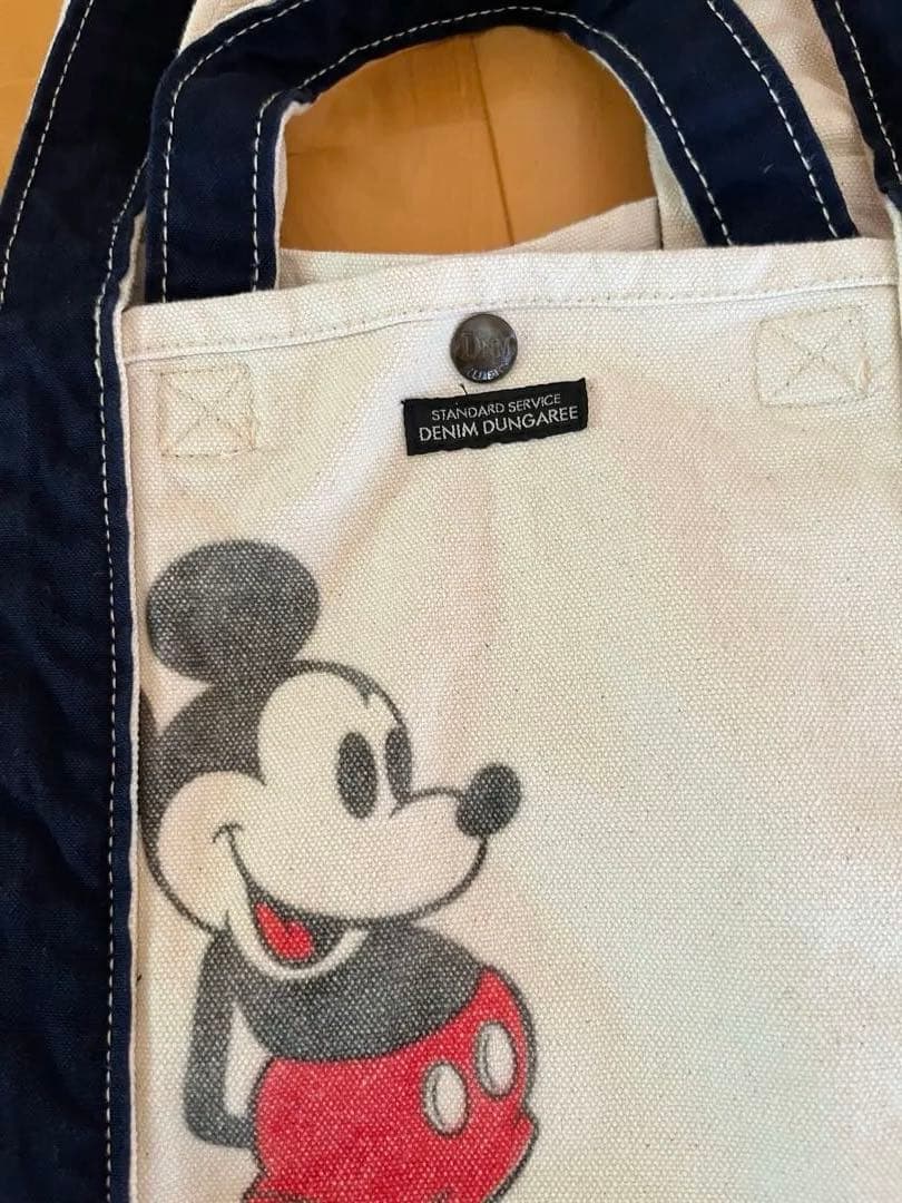 デニム＆ダンガリー　ミッキーコラボ　トートバッグ M ネイビー　美品