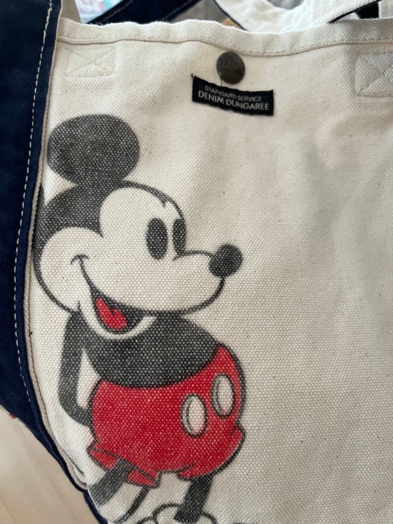 デニム＆ダンガリー　ミッキーコラボ　トートバッグ M ネイビー　美品