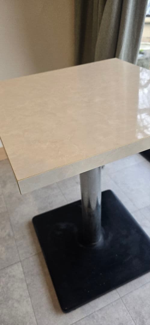 大理石調テーブル 天板 50×50cmオーダー品｜鉄脚｜サロン・カウンセリング用