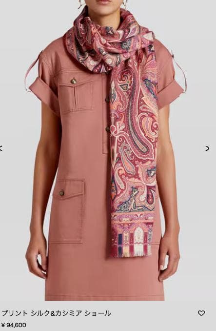ETRO ペイズリー柄 カシミヤ　シルク　大判ストール　ショール　スカーフ美品⭐︎