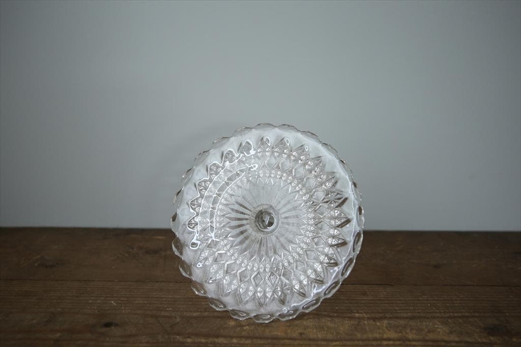 英国アンティークガラス製コンポート/ケーキスタンド/食器飾り棚(84-194-1