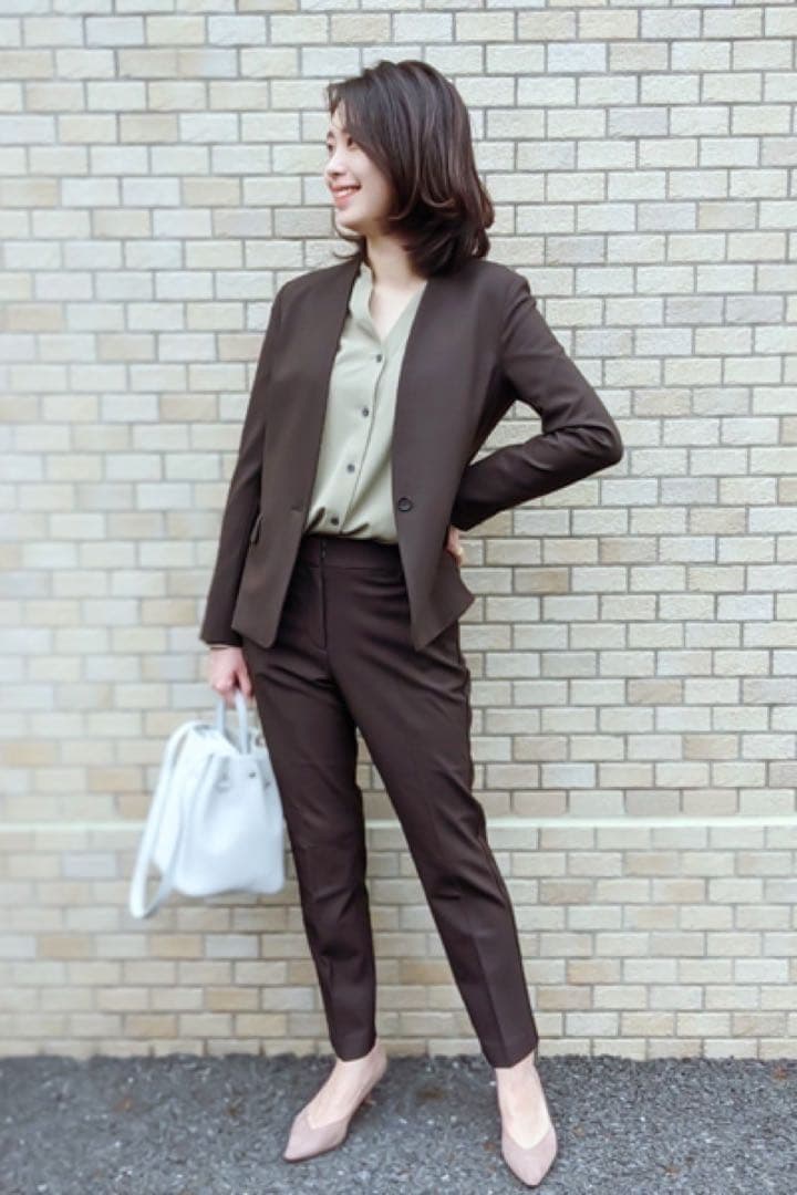 プラステ ブラッシュドバック カラーレス セットアップ ブラウン