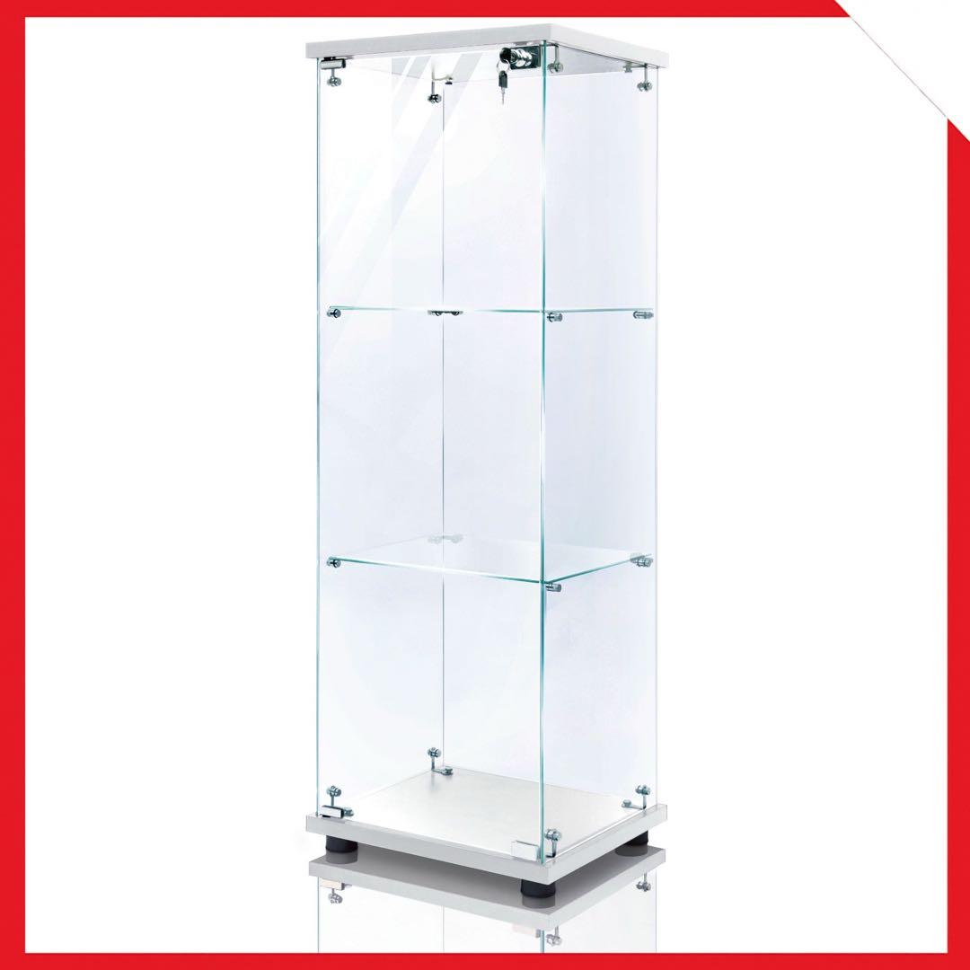 【新品】コレクションケース　ガラスディスプレイ　3段スリム白　フィギュア棚