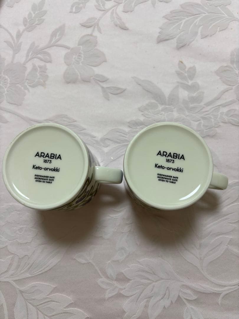 パンジー花柄 食器セット プレート2枚とマグカップ2個