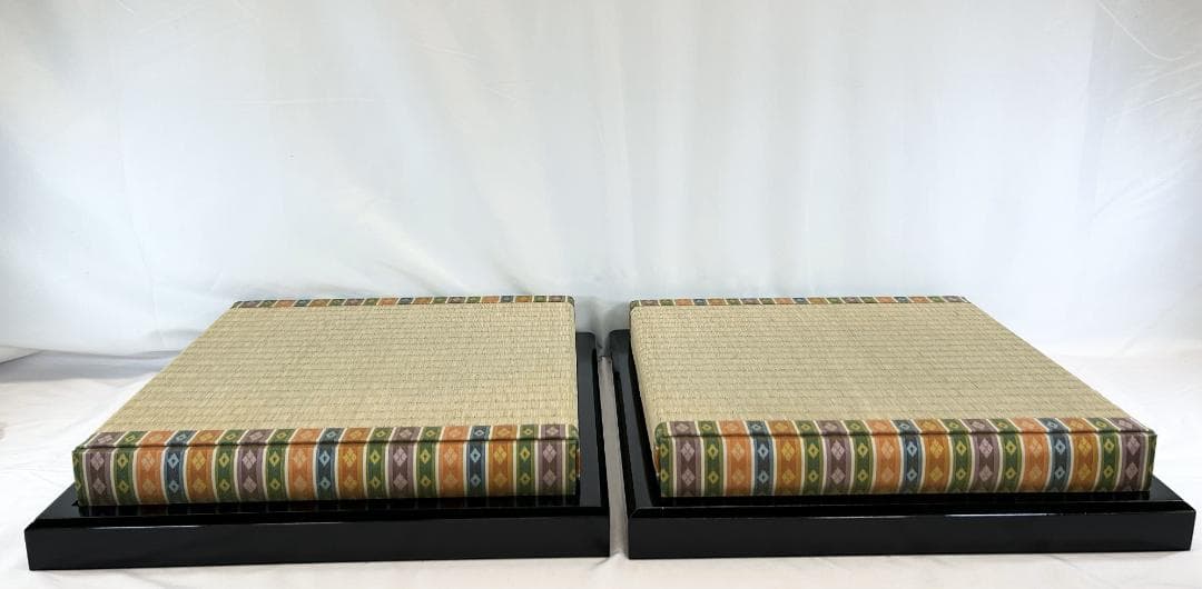 r7-3-10-17 親王台　極上7番　木製京式　黒塗艶有　低床台　飾り台　道具