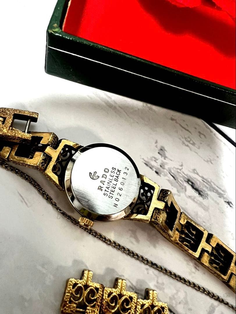 ホ*》様 アンティーク腕時計　RADO レディース　ブレスレット　手巻き　金色