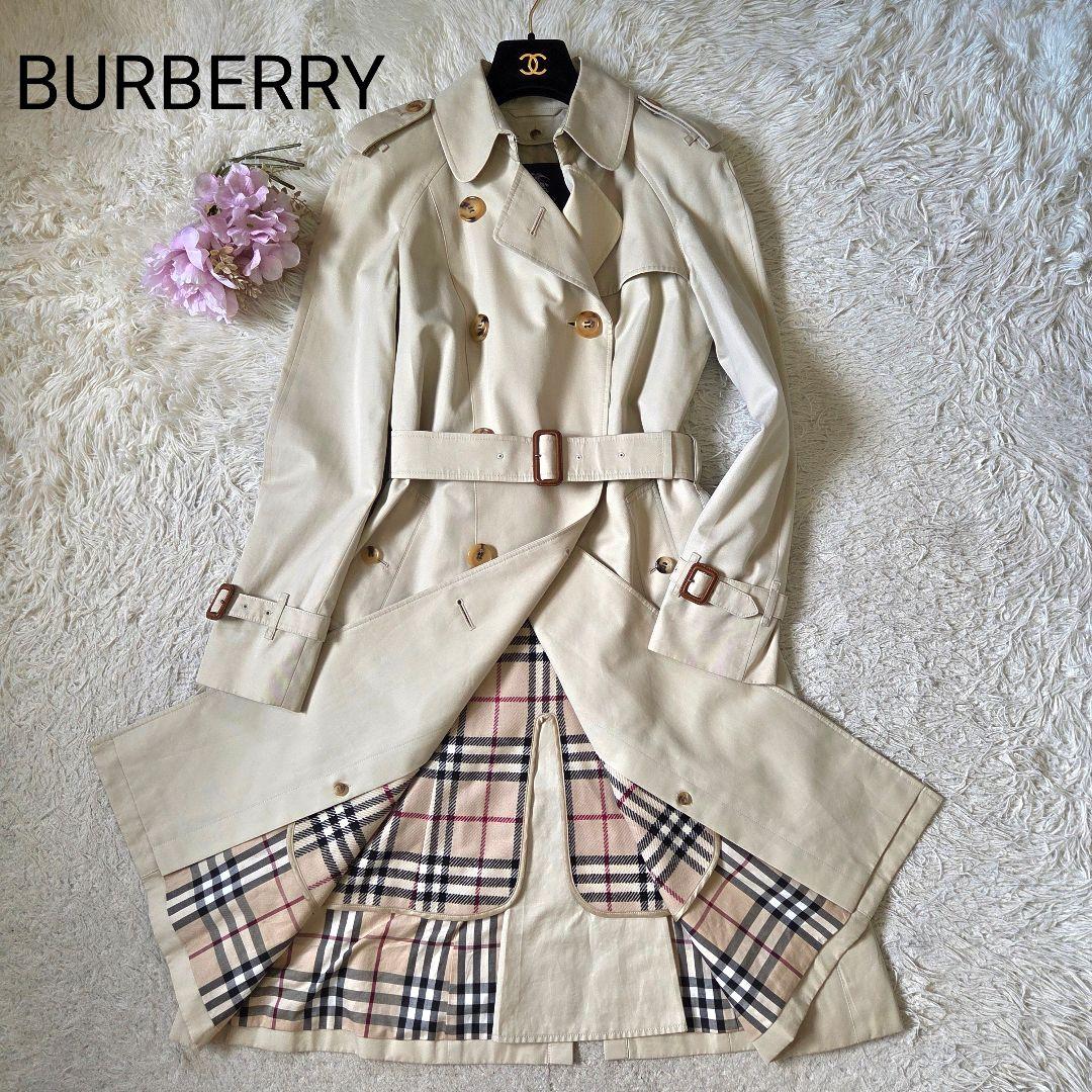 美品 バーバリー ライトベージュ トレンチコート ライナー ノバチェック 38M