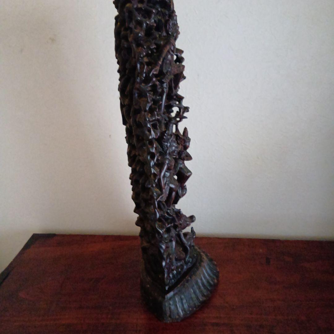 木製彫刻装飾 アジアンスタイル 仏像 骨董 アンティーク