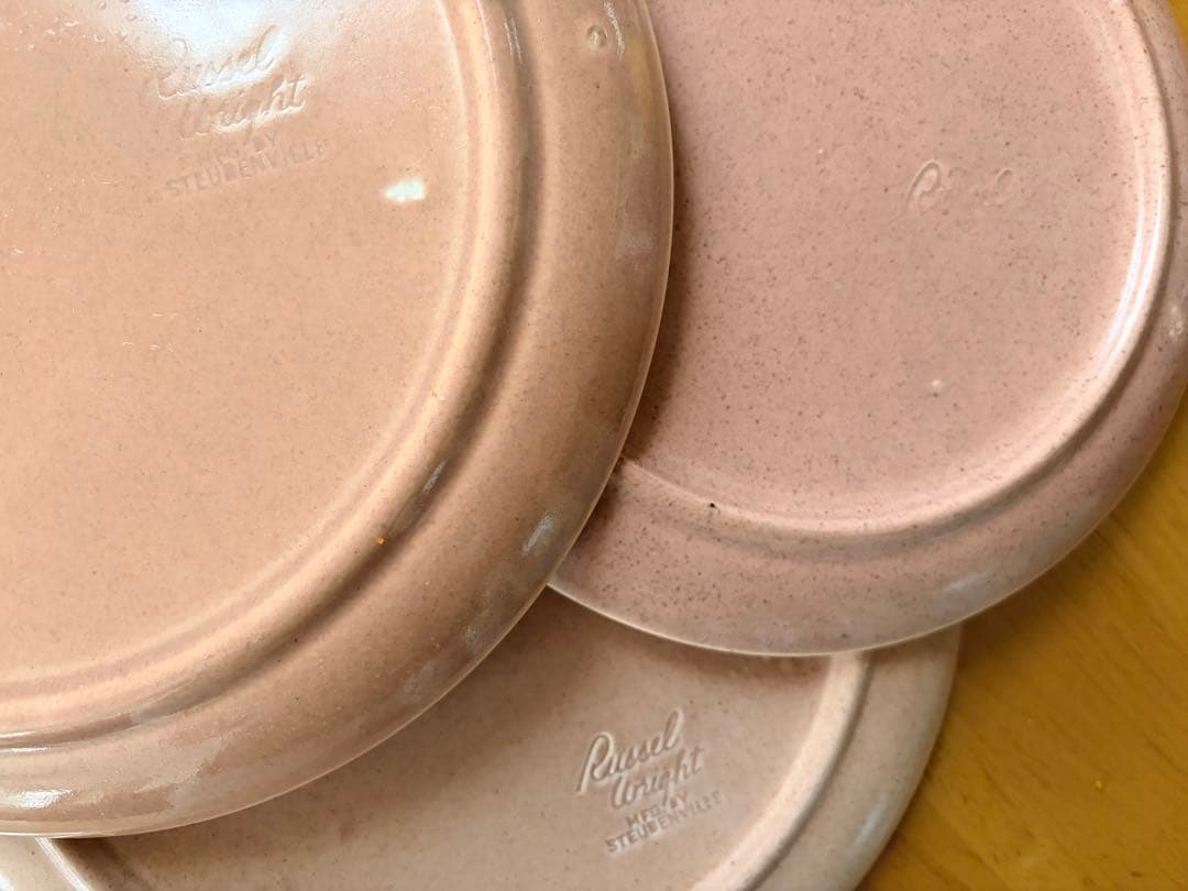 ラッセルライト プレート 皿 STEUBENVILLE コーラル3枚セット