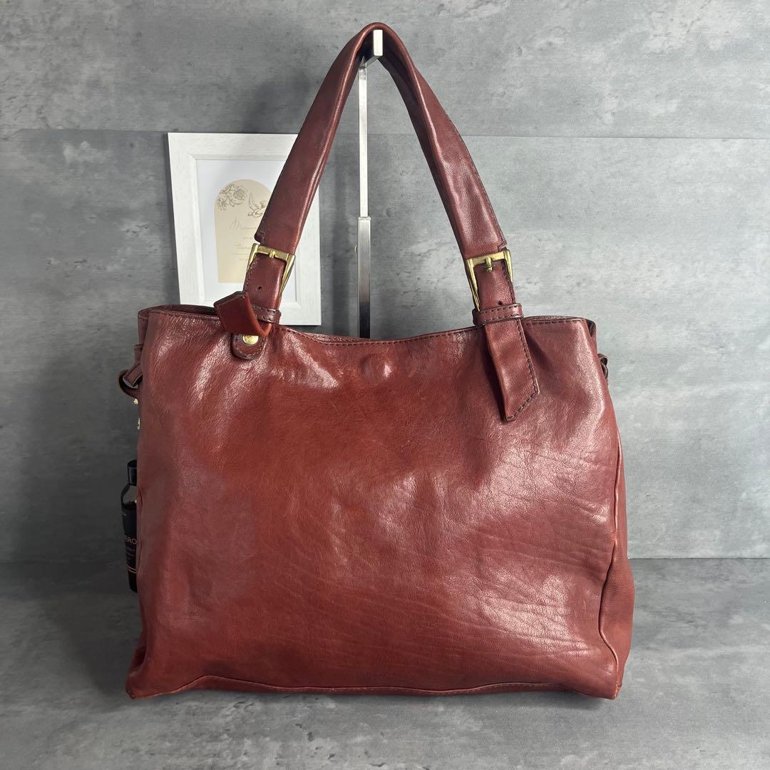 ★激レア・美品★イルビゾンテ 本革 トートバッグ バケッタレザー A4可 大容量