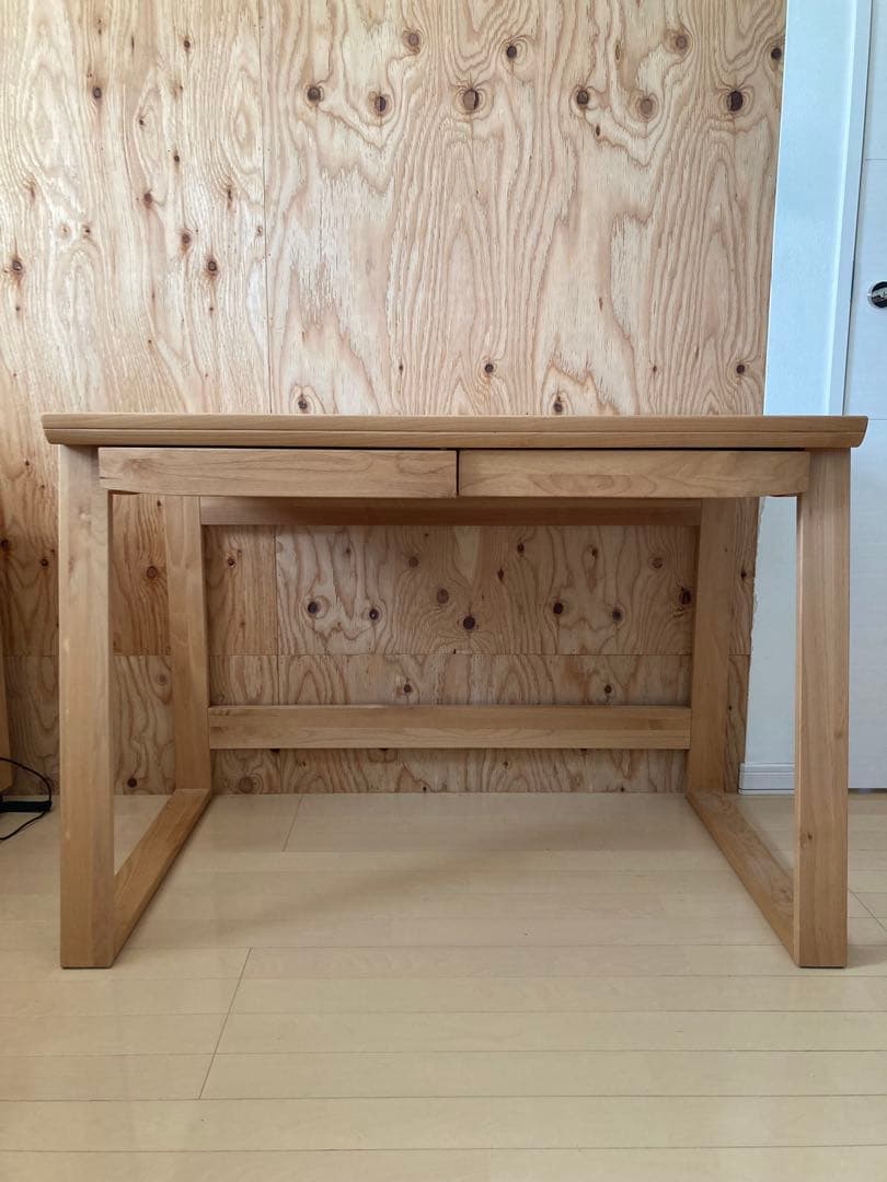 引き取り限定　木製シンプルデスク 引き出し付き