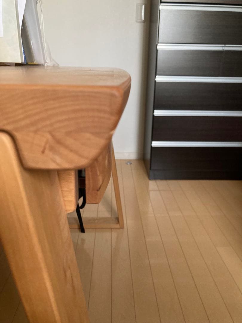 引き取り限定　木製シンプルデスク 引き出し付き