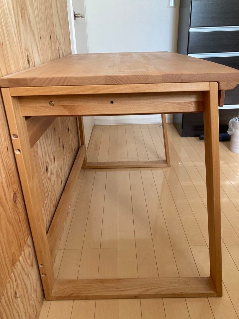 引き取り限定　木製シンプルデスク 引き出し付き