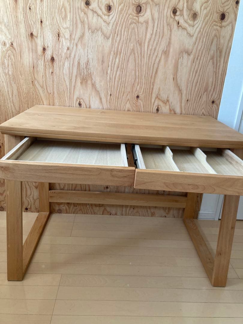 引き取り限定　木製シンプルデスク 引き出し付き