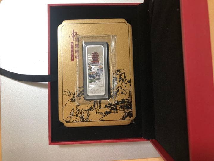 中国武漢　黄鶴楼　置き物　銀　20g ag.999