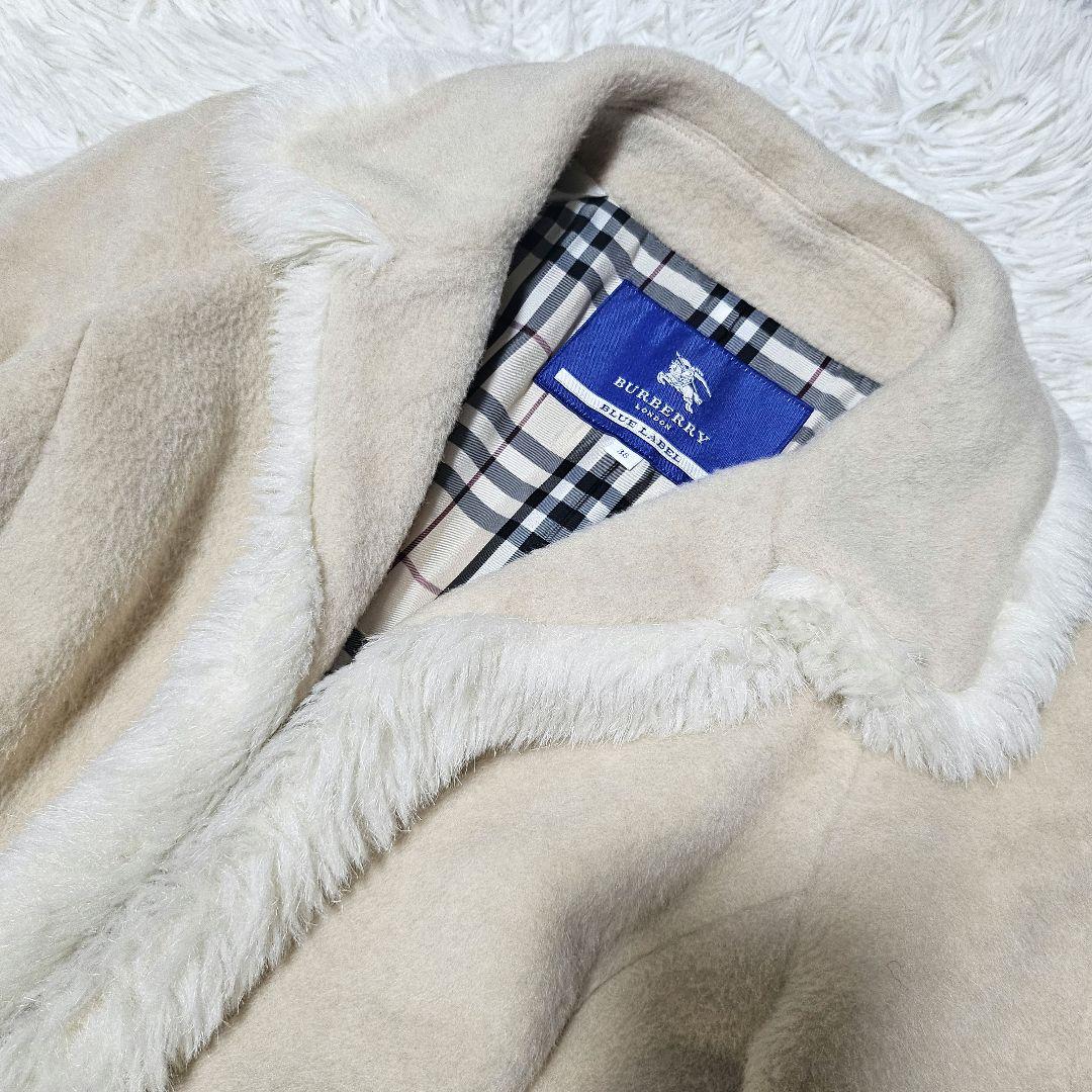 BURBERRY BLUE LABEL ロングコート モヘヤ アルパカ