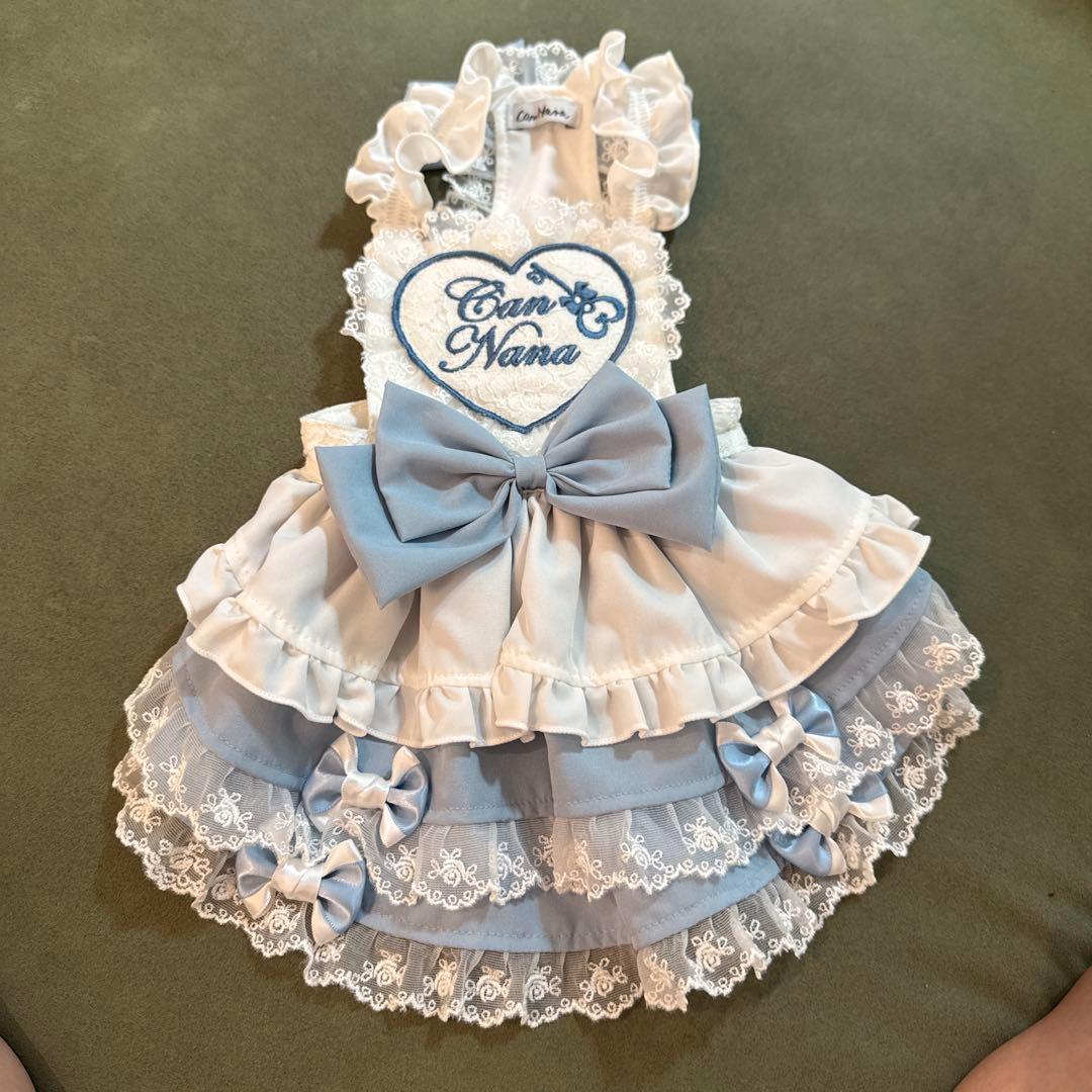 犬服 CanNana 【きゃんナナ】アリスエプロンワンピース　ブルー