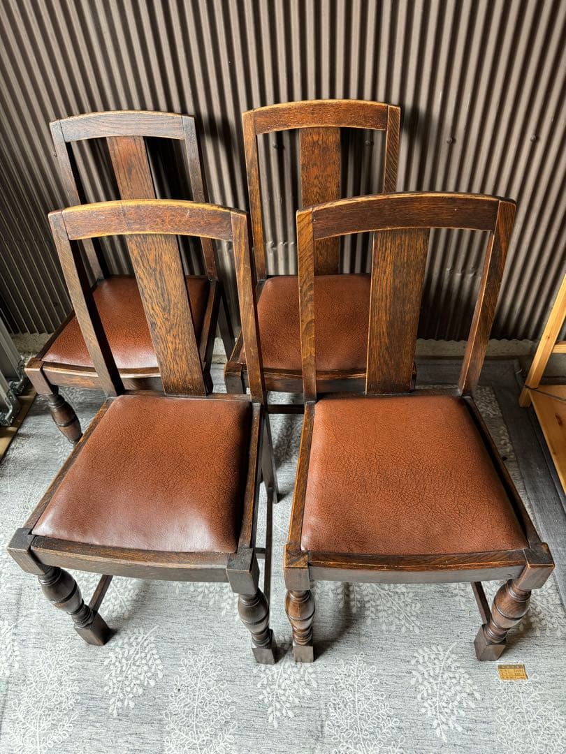 ②1脚/4脚 イギリス アンティーク 家具 ダイニング チェア 椅子