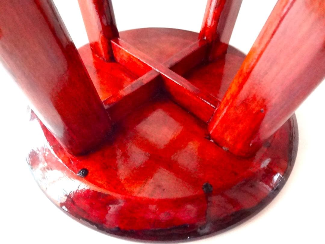 アンティーク　丸椅子　スツール　天然素材　木製品　塗　ヴィンテージ　おすすめ品